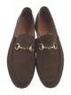 Gucci Horsebit Accent Suede Loafers