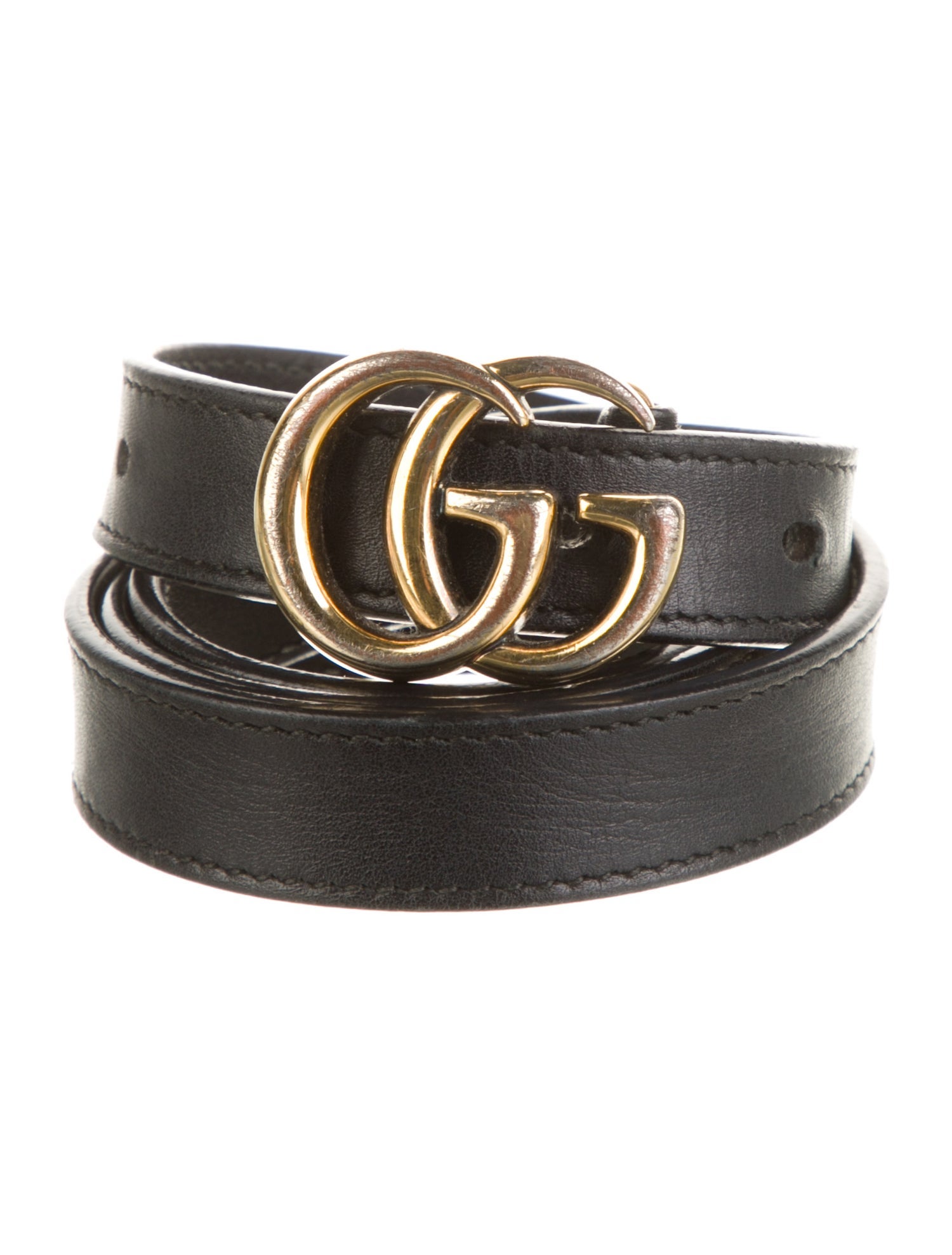 Gucci Double G Logo Skinny Belt