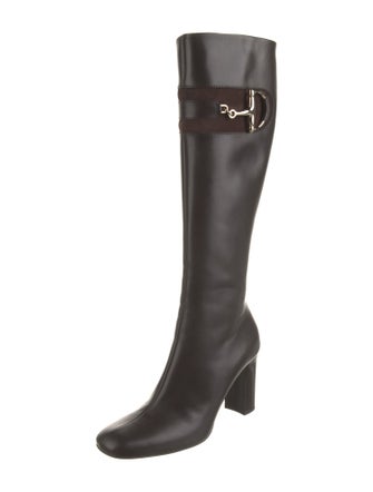 Gucci Hasler Horsebit Accent Leather Boots
