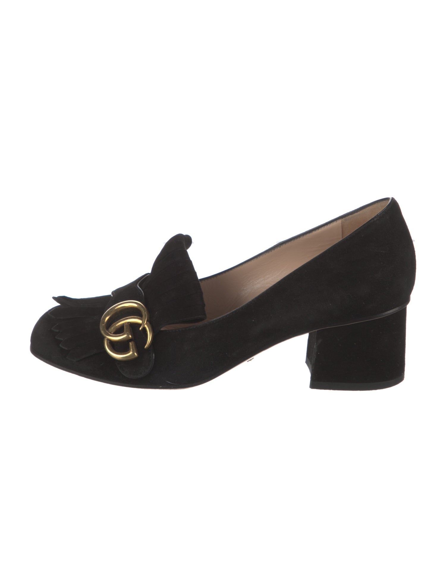 Gucci Double G Logo Suede Pumps