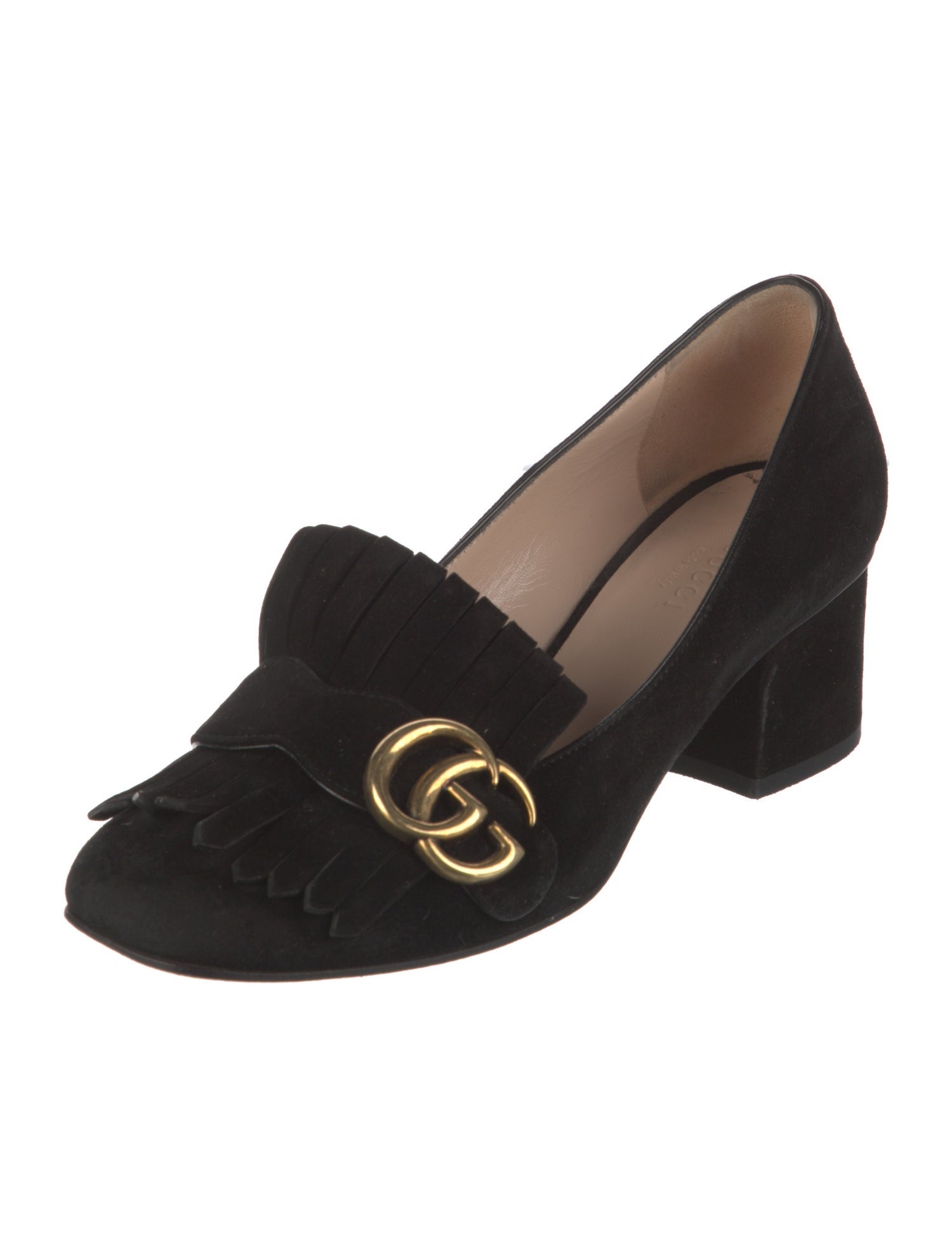 Gucci Double G Logo Suede Pumps