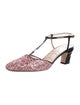 Gucci Double G Logo Glitter T-Strap Pumps