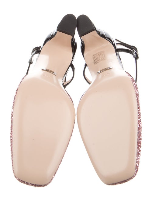 Gucci Double G Logo Glitter T-Strap Pumps