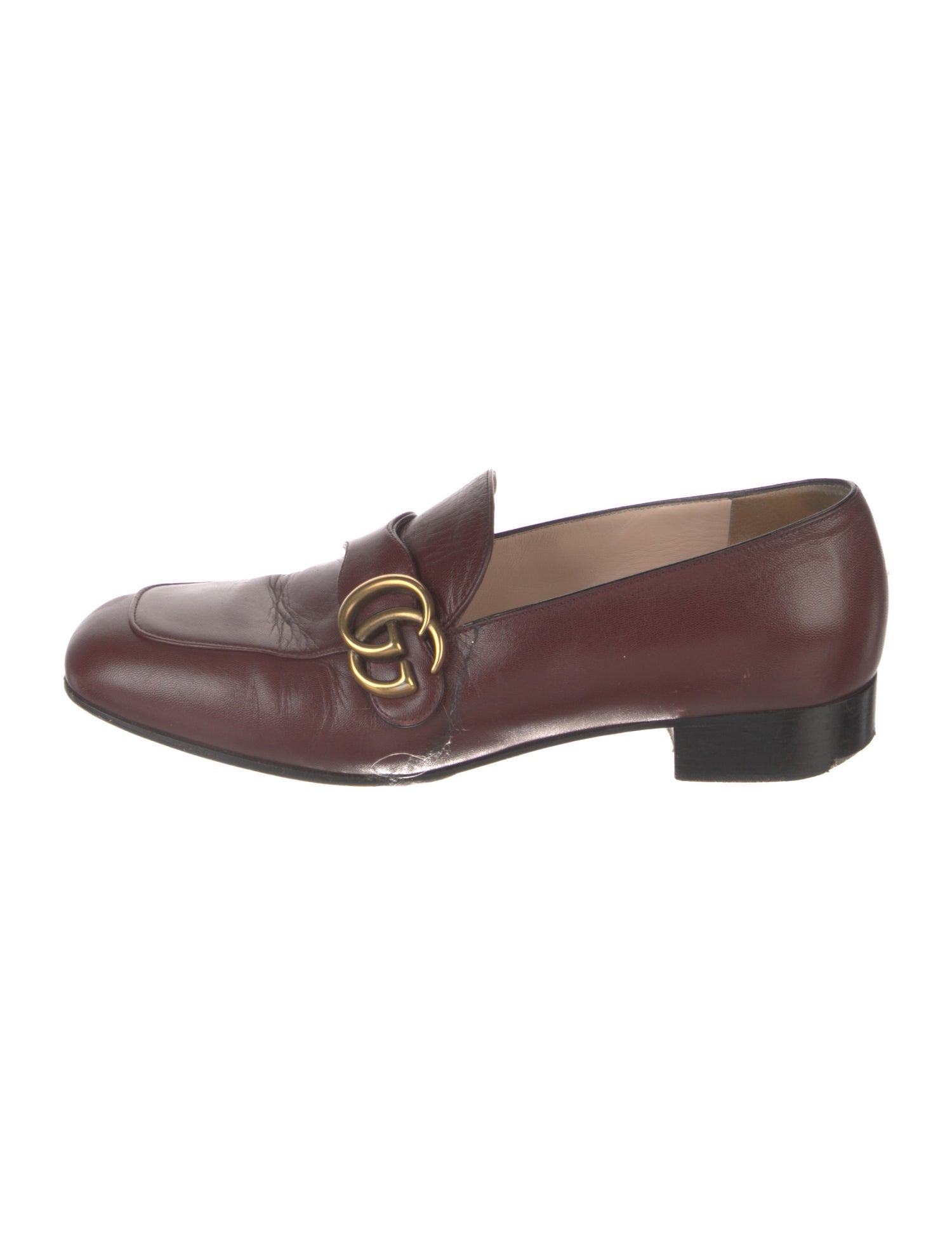 Gucci Double G Logo Leather Loafers