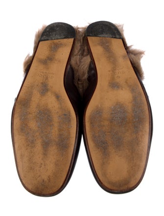 Gucci Web Accent Leather Slippers
