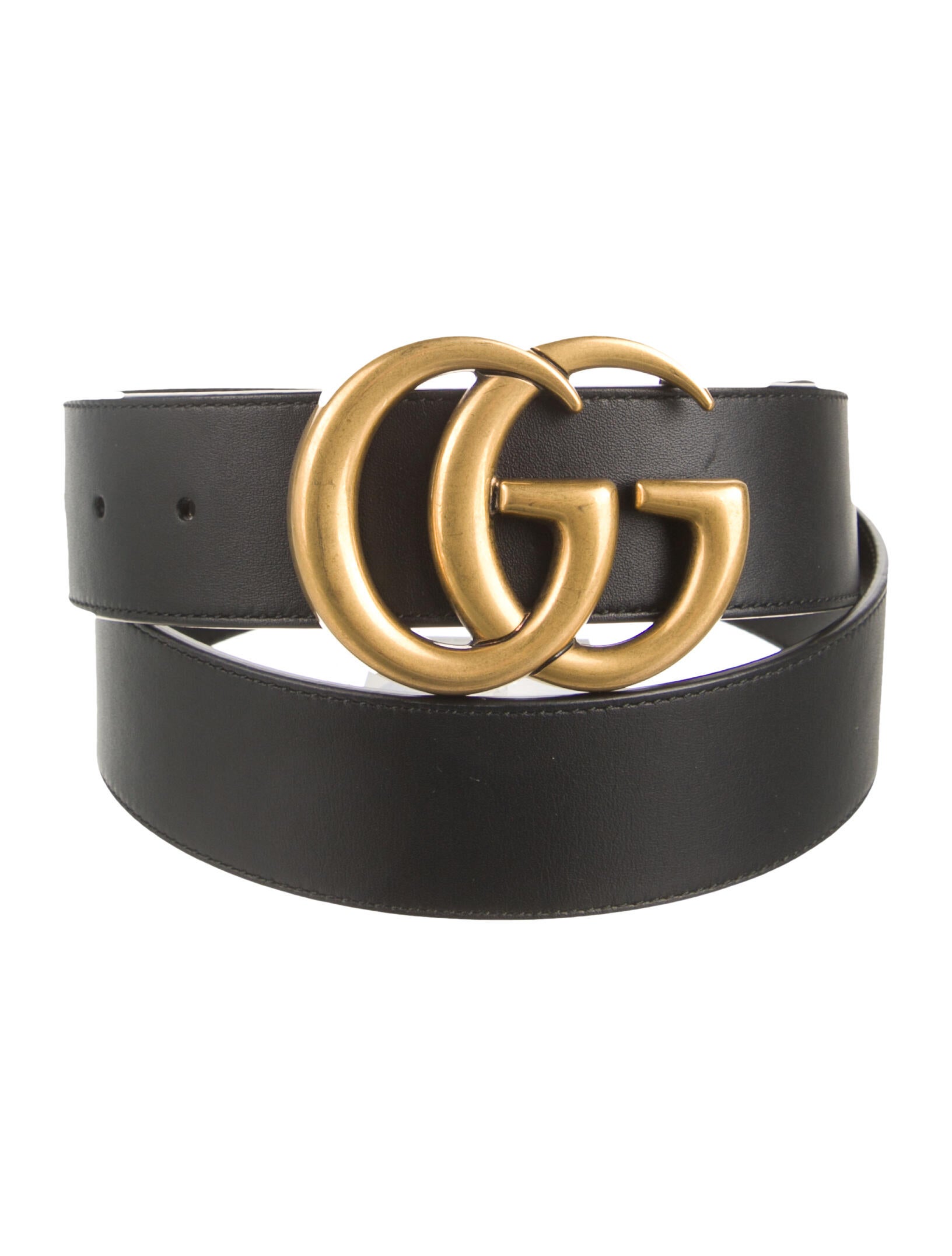 Gucci Double G Logo Leather Belt