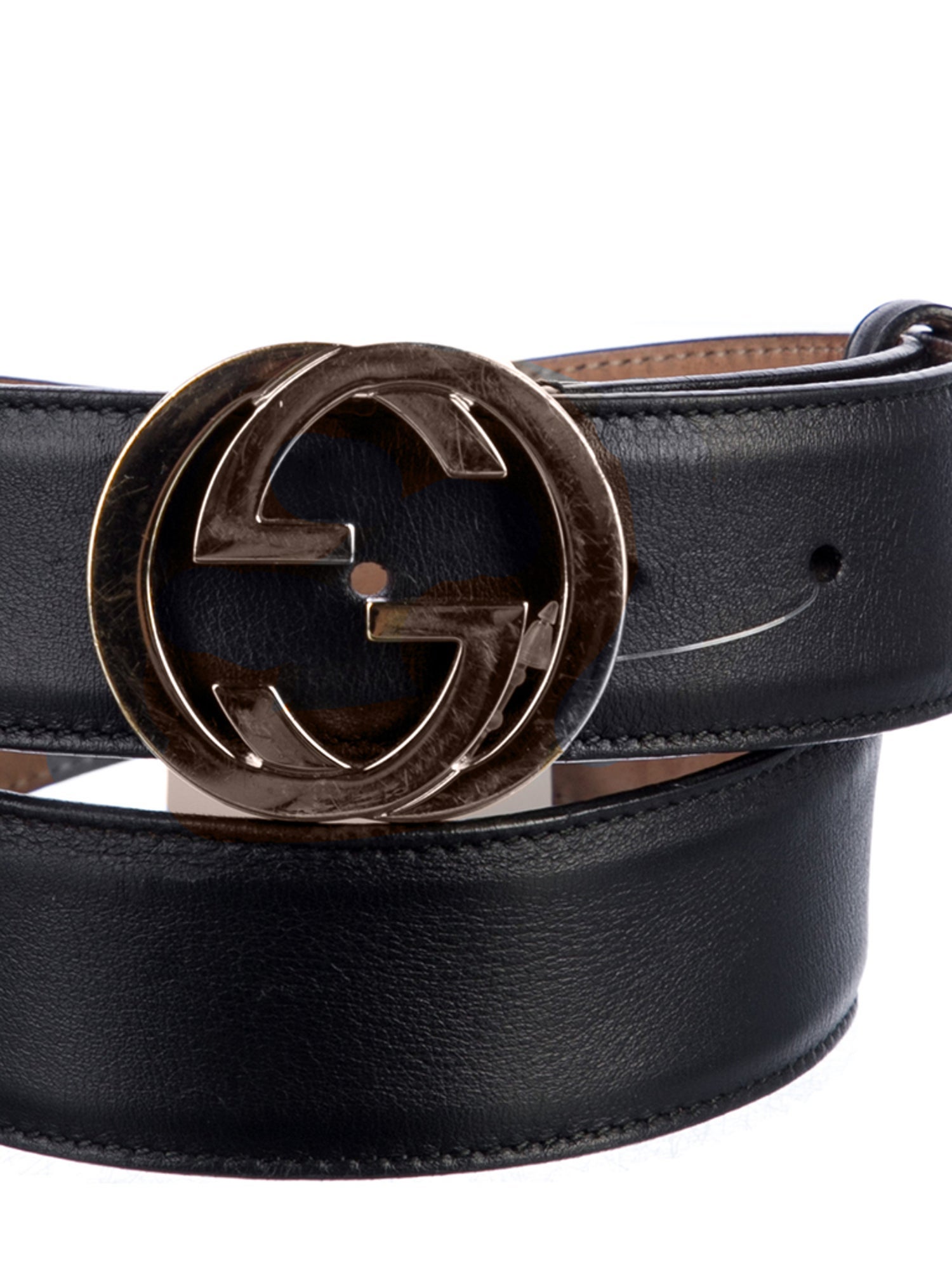 Gucci Interlocking G Logo Leather Waist Belt