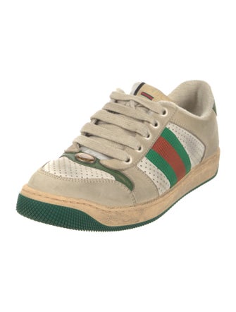 Gucci Web Accent Leather Sneakers