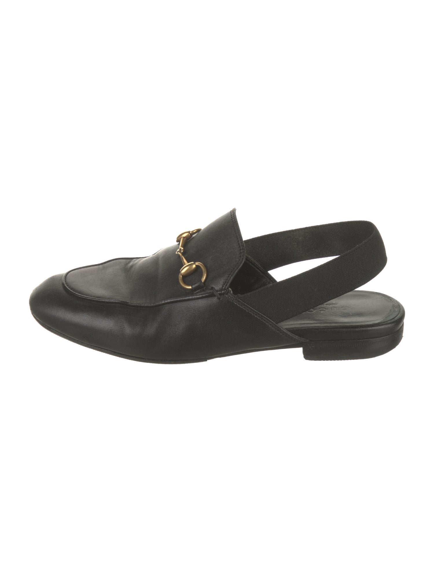 Gucci Horsebit Accent Leather Slingback Flats