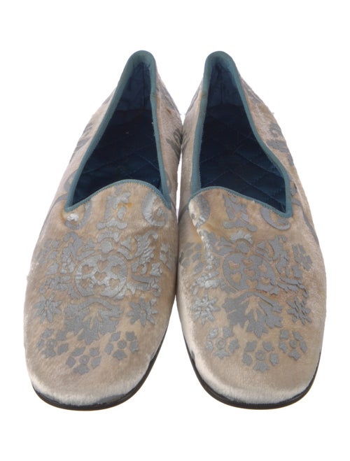 Gucci Velvet Lace Pattern Loafers