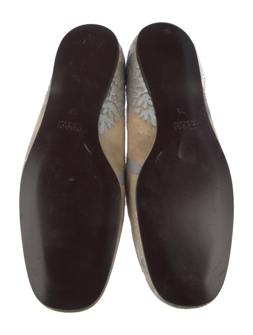 Gucci Velvet Lace Pattern Loafers