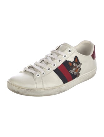 Gucci Web Accent Leather Sneakers