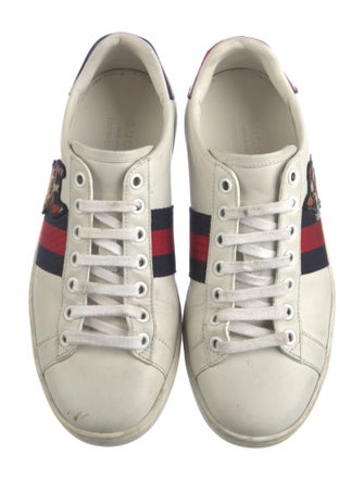 Gucci Web Accent Leather Sneakers