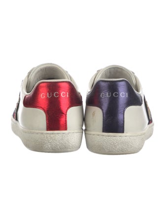Gucci Web Accent Leather Sneakers