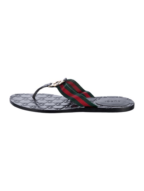 Gucci Web Accent Flip Flops