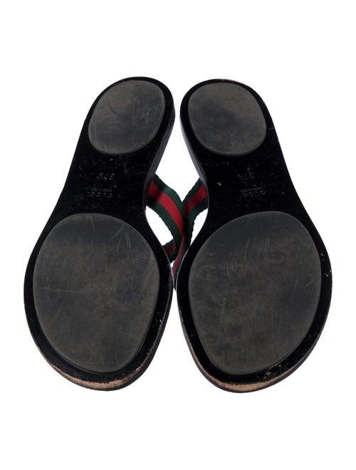 Gucci Web Accent Flip Flops