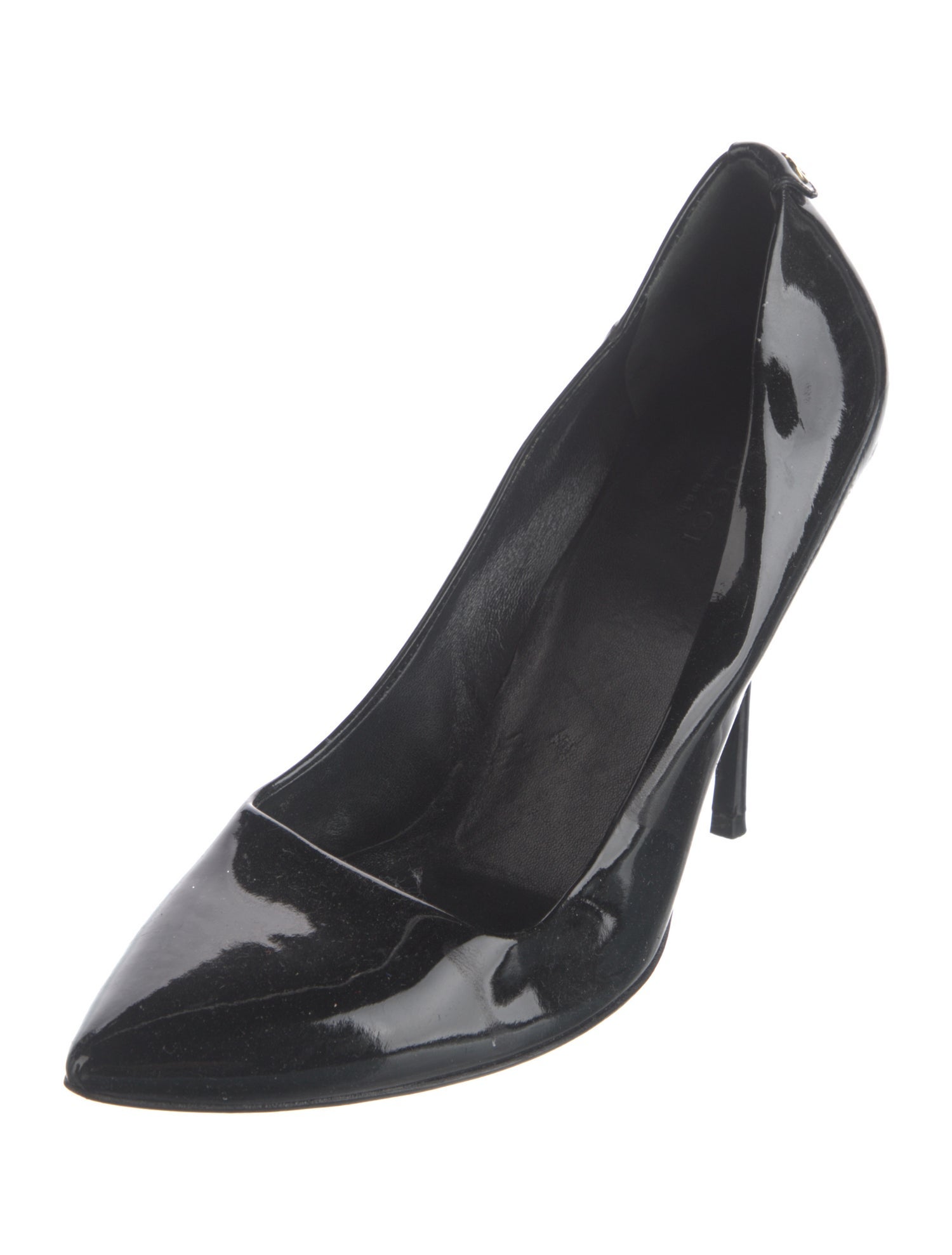 Gucci Horsebit Accent Patent Leather Slingback Sandals