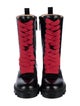 Gucci Web Accent Leather Combat Boots