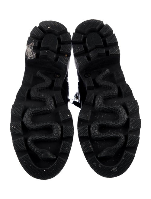 Gucci Web Accent Leather Combat Boots