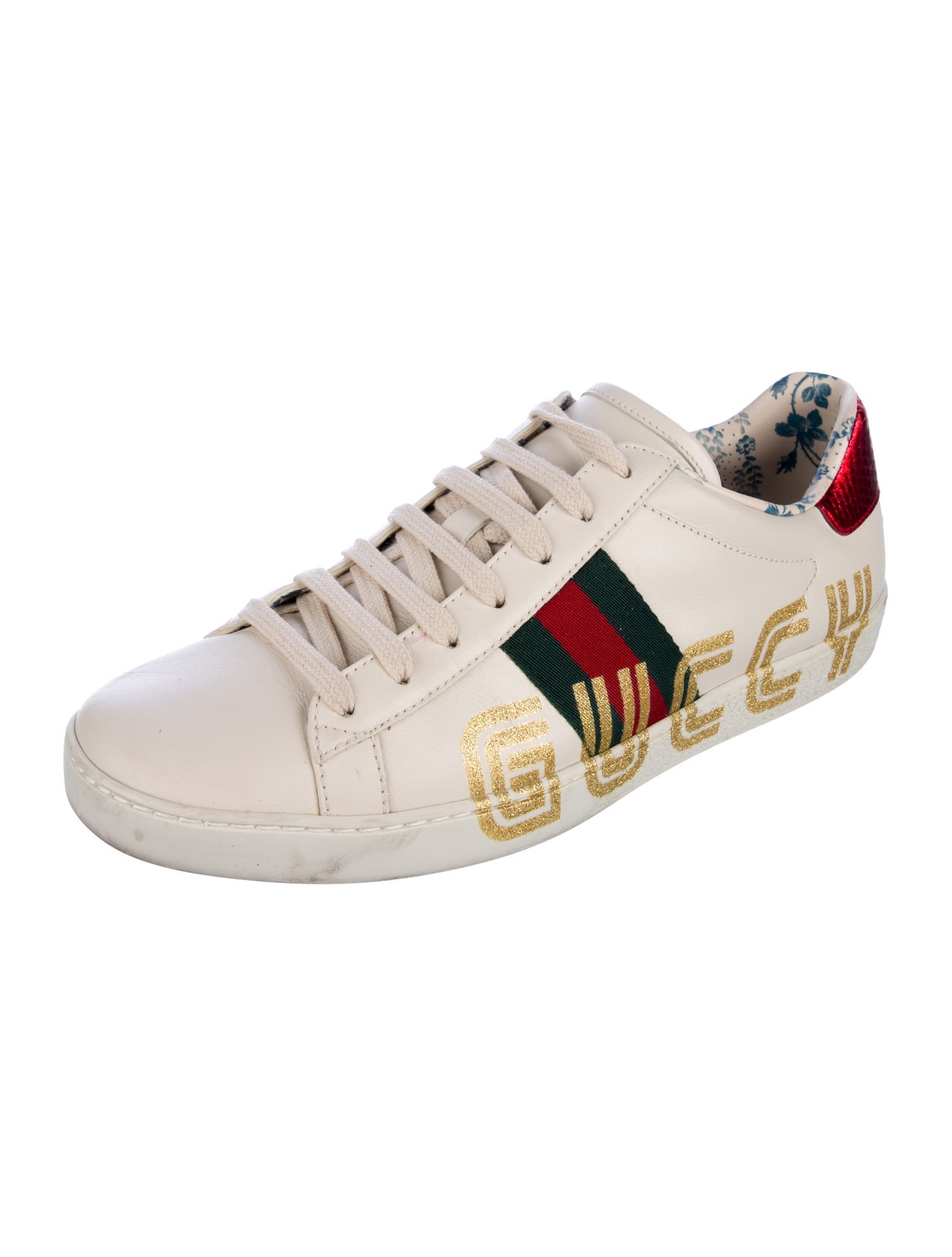 Gucci Web Accent Leather Sneakers