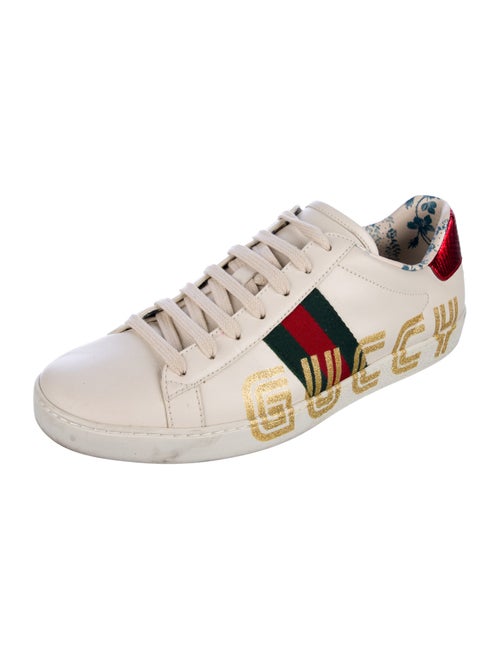 Gucci Web Accent Leather Sneakers
