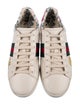 Gucci Web Accent Leather Sneakers