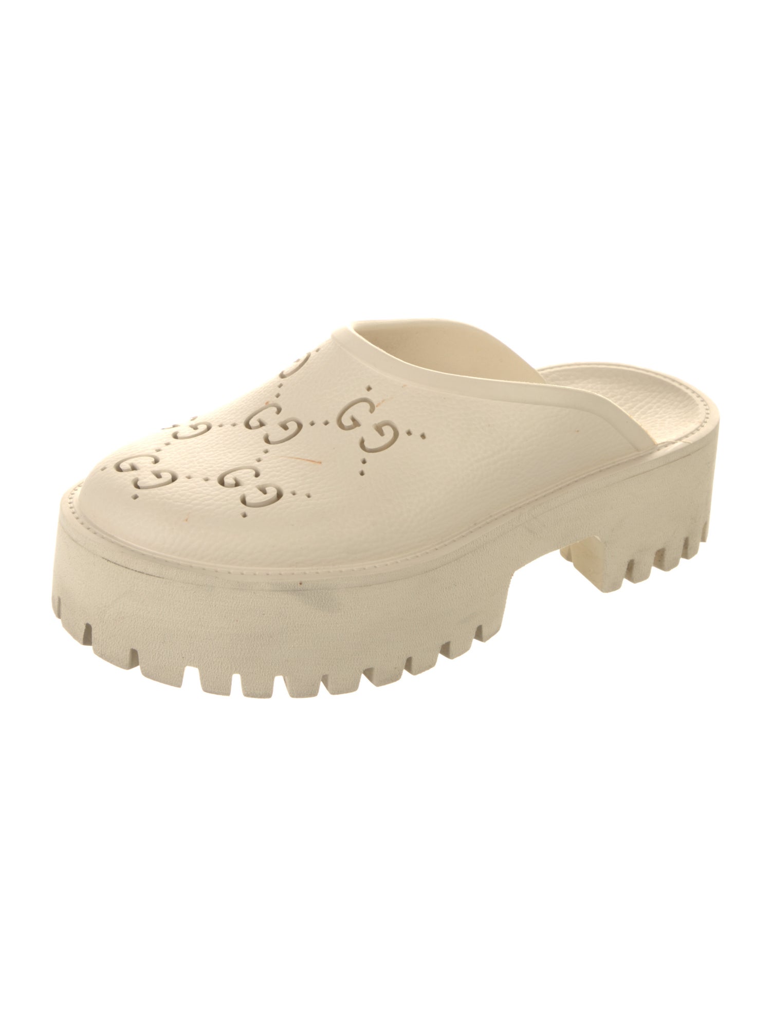 Gucci Rubber Lasercut Accents Mules