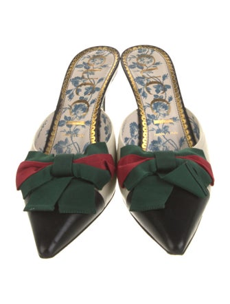 Gucci Web Accent Leather Mules