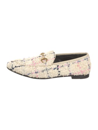 Gucci Tweed Animal Print Loafers