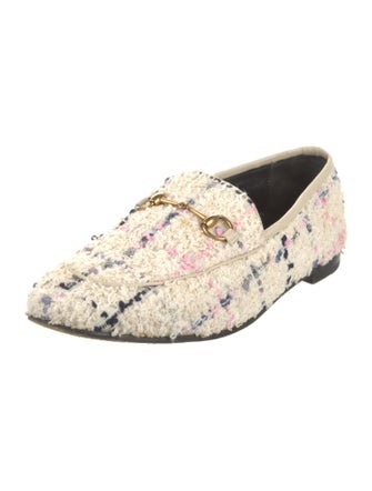 Gucci Tweed Animal Print Loafers