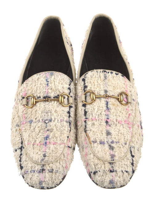Gucci Tweed Animal Print Loafers