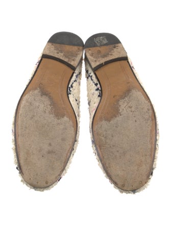 Gucci Tweed Animal Print Loafers