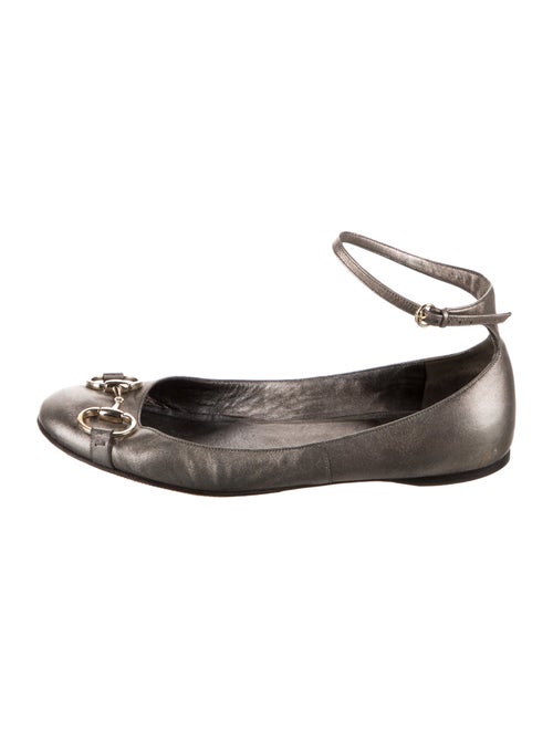 Gucci Horsebit Accent Leather Ballet Flats