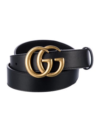 Gucci Double G Logo Leather Belt