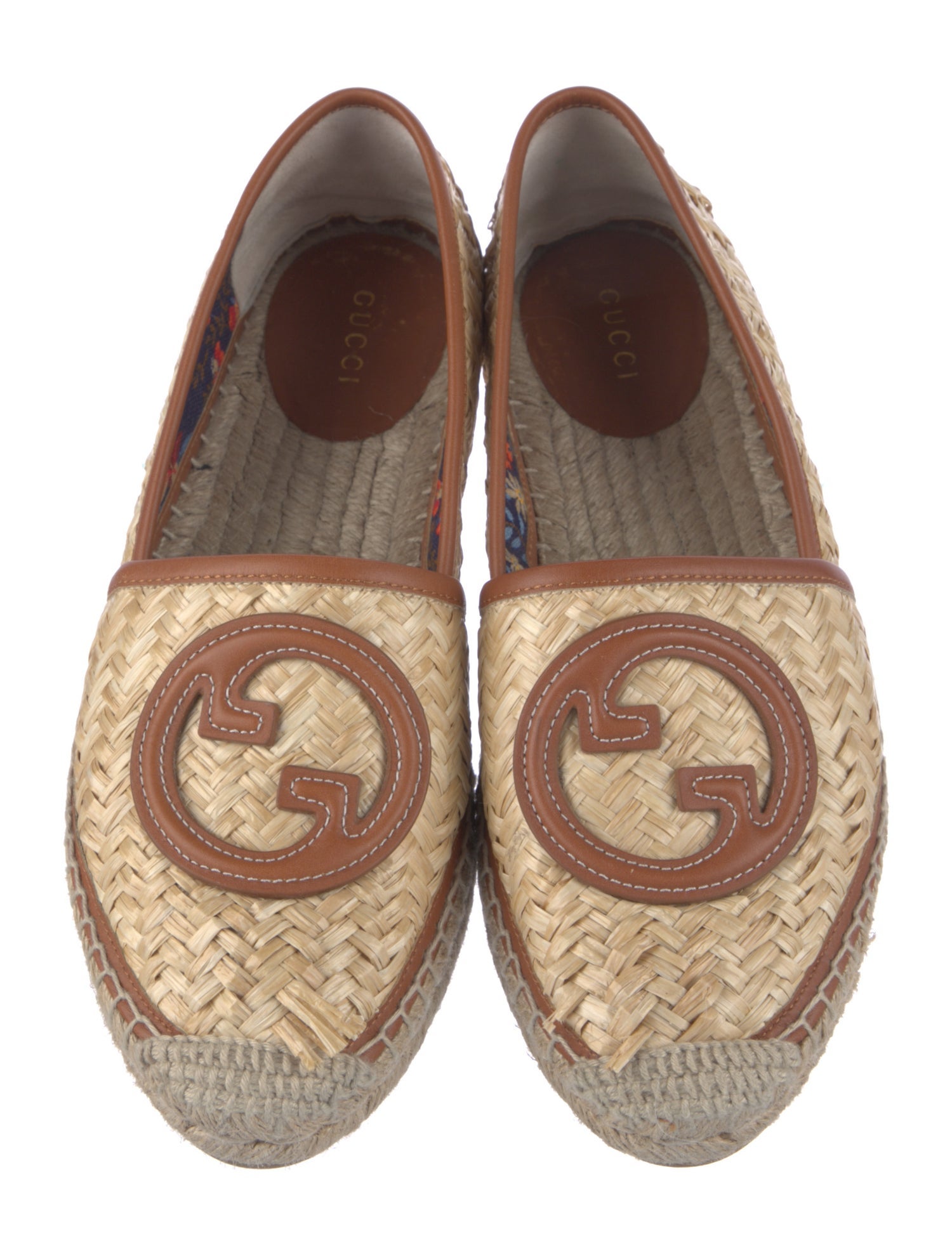 Gucci Interlocking G Logo Raffia Espadrilles