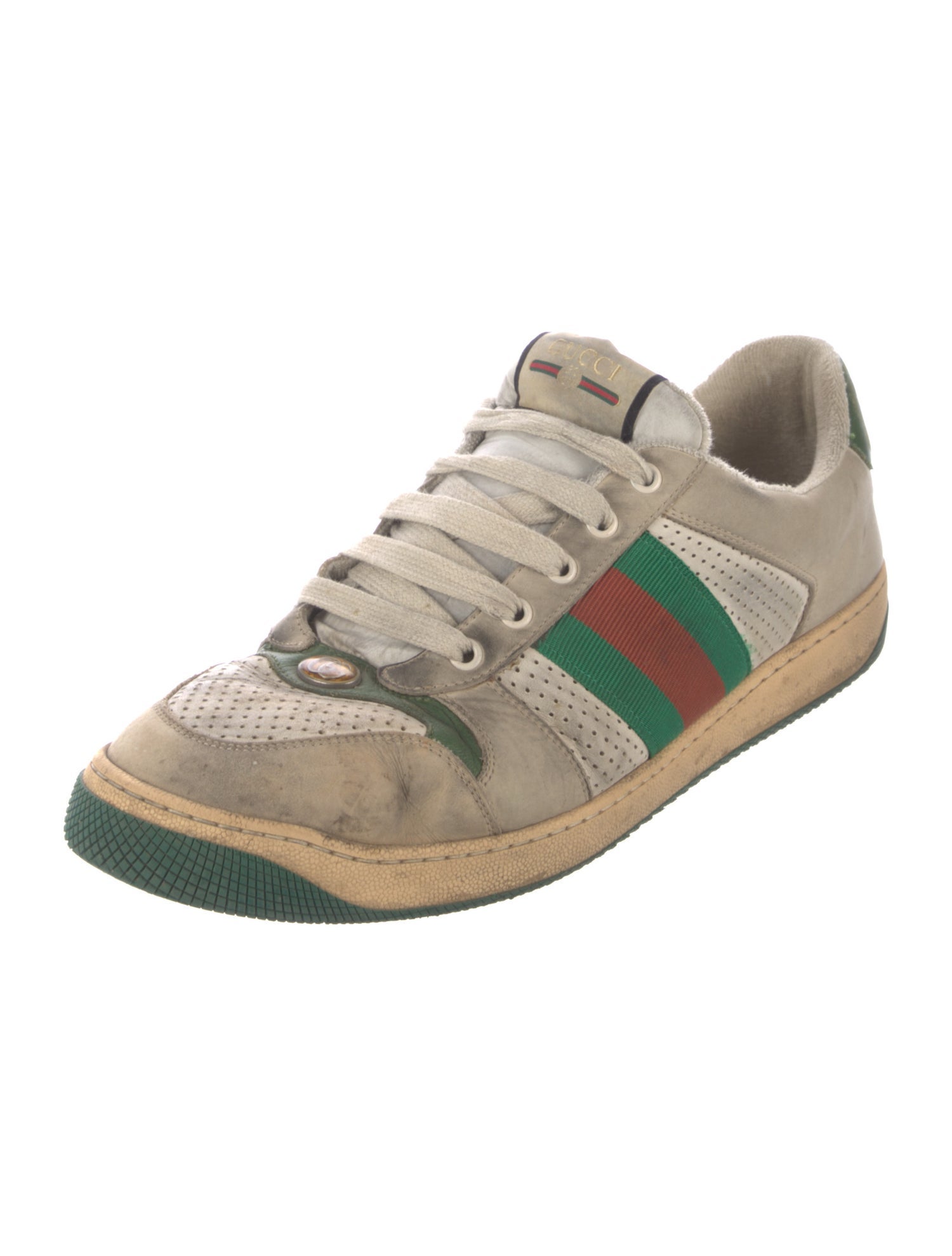 Gucci Web Accent Leather Sneakers