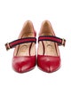 Gucci Sylvie Web Accent Leather Pumps