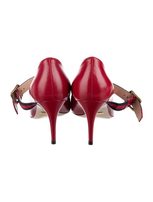 Gucci Sylvie Web Accent Leather Pumps
