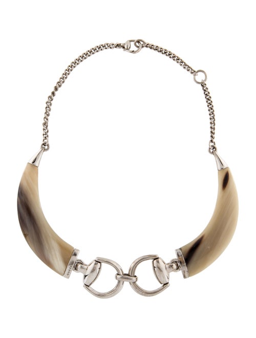 Gucci Horn Horsebit Collar Necklace