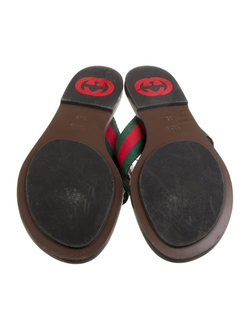 Gucci Web Accent Flip Flops