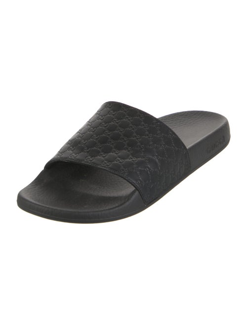 Gucci Microguccissima Pattern Leather Slides