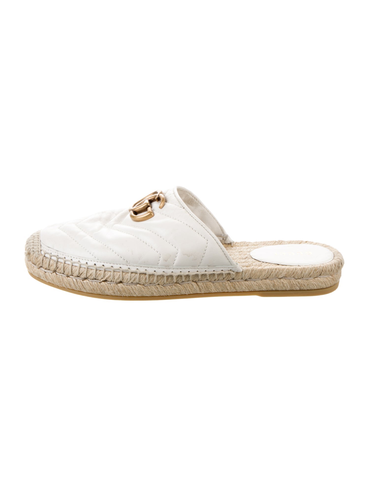 Gucci Double G Logo Leather Espadrilles