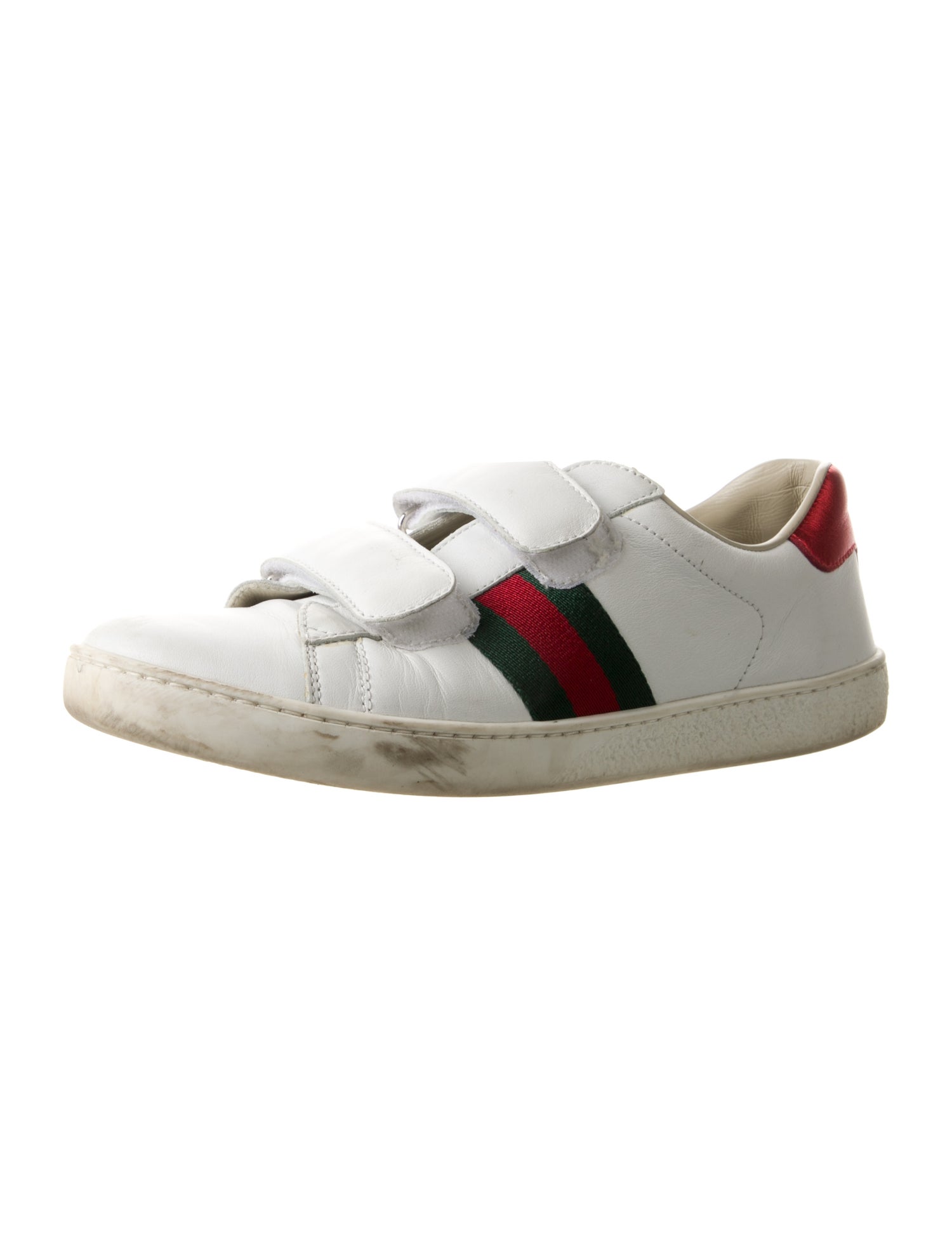 Gucci Web Accent Leather Sneakers