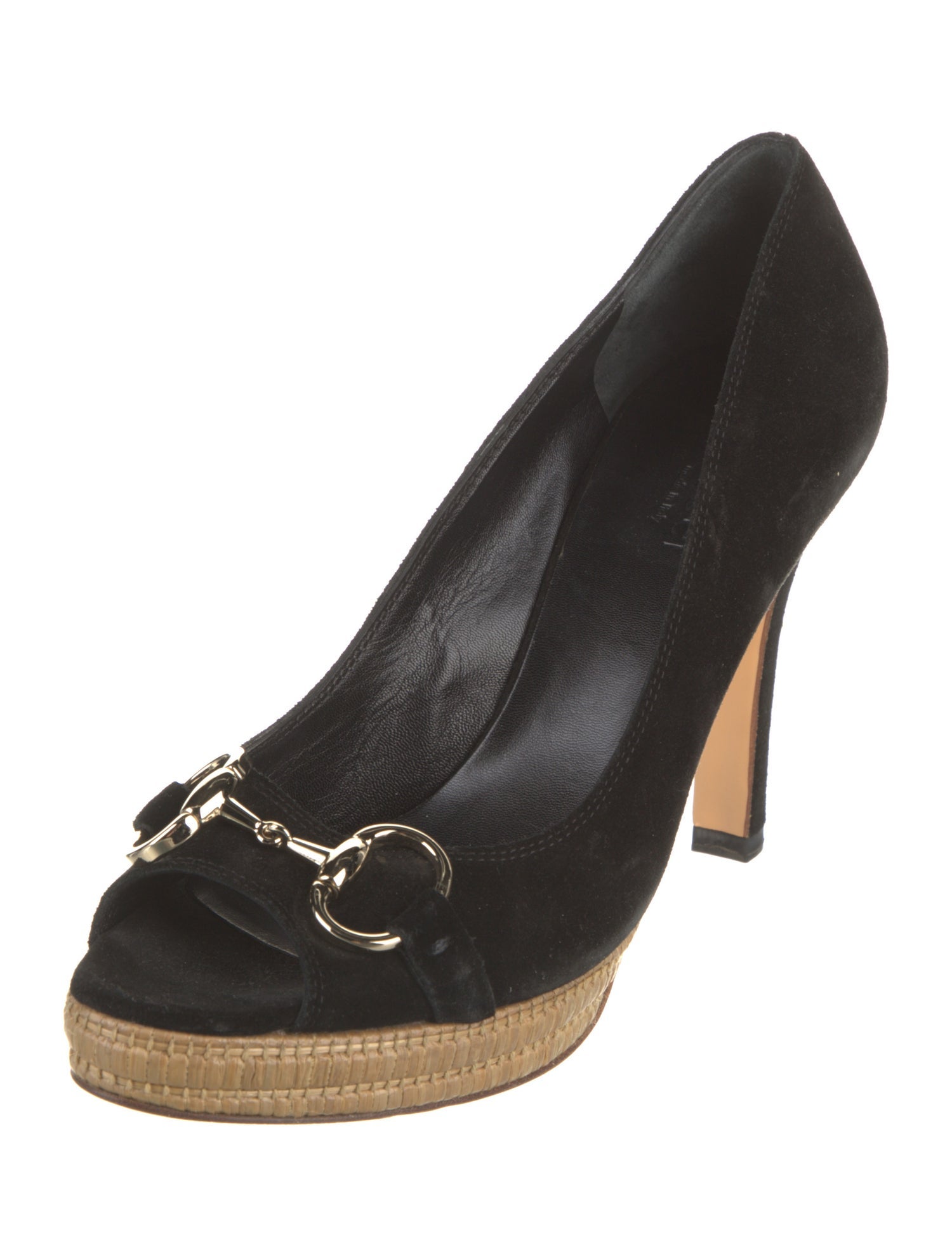 Gucci Horsebit Accent Suede Slingback Sandals