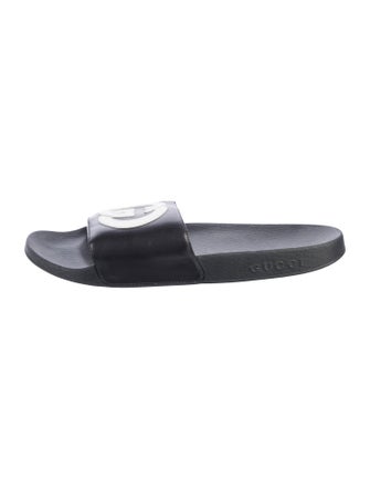 Gucci Interlocking G Logo Leather Slides