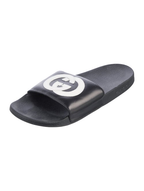 Gucci Interlocking G Logo Leather Slides