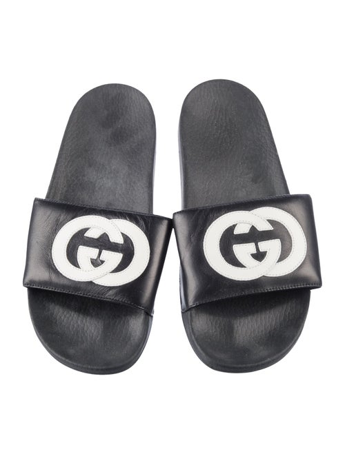 Gucci Interlocking G Logo Leather Slides