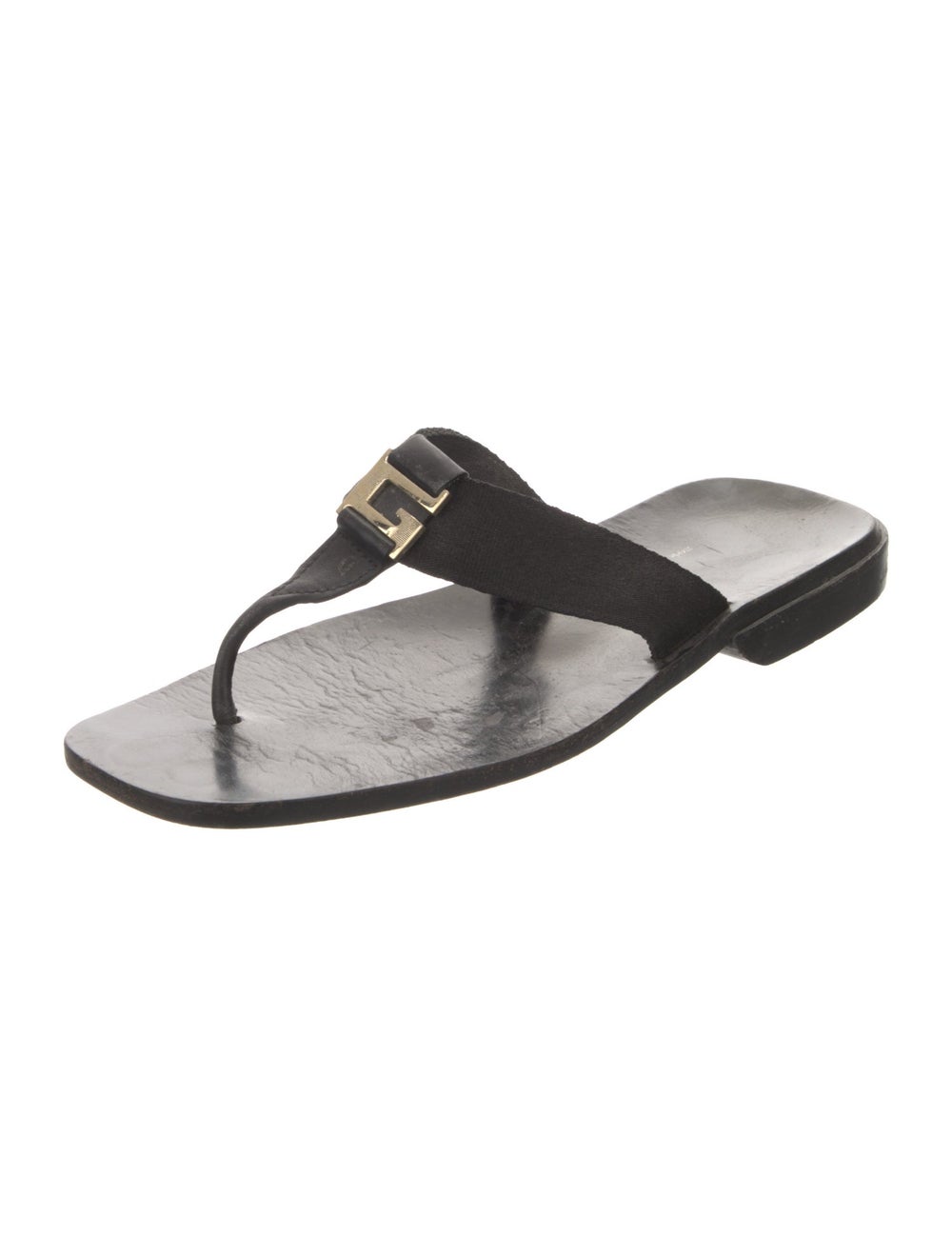 Gucci Canvas Slides Black Interlocking G Logo - image 2