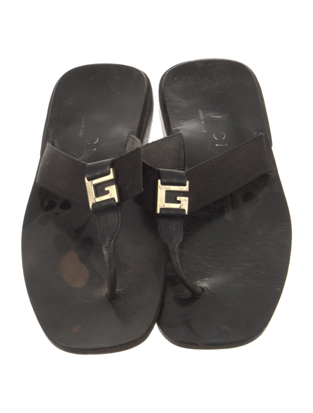 Gucci Canvas Slides Black Interlocking G Logo - image 3