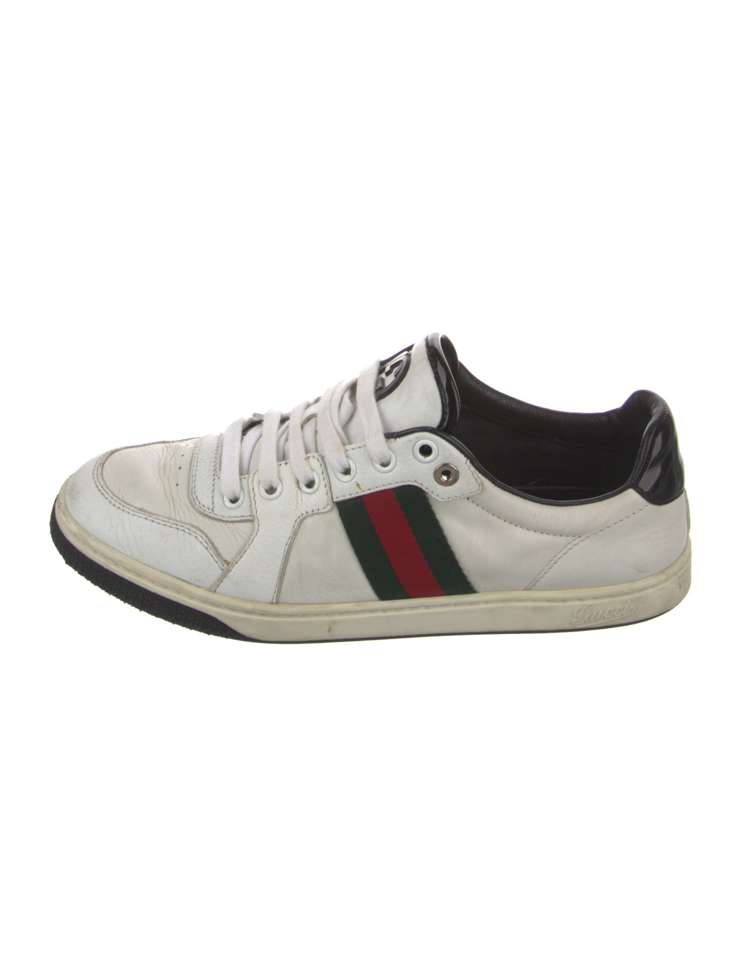 Gucci Web Accent Leather Sneakers